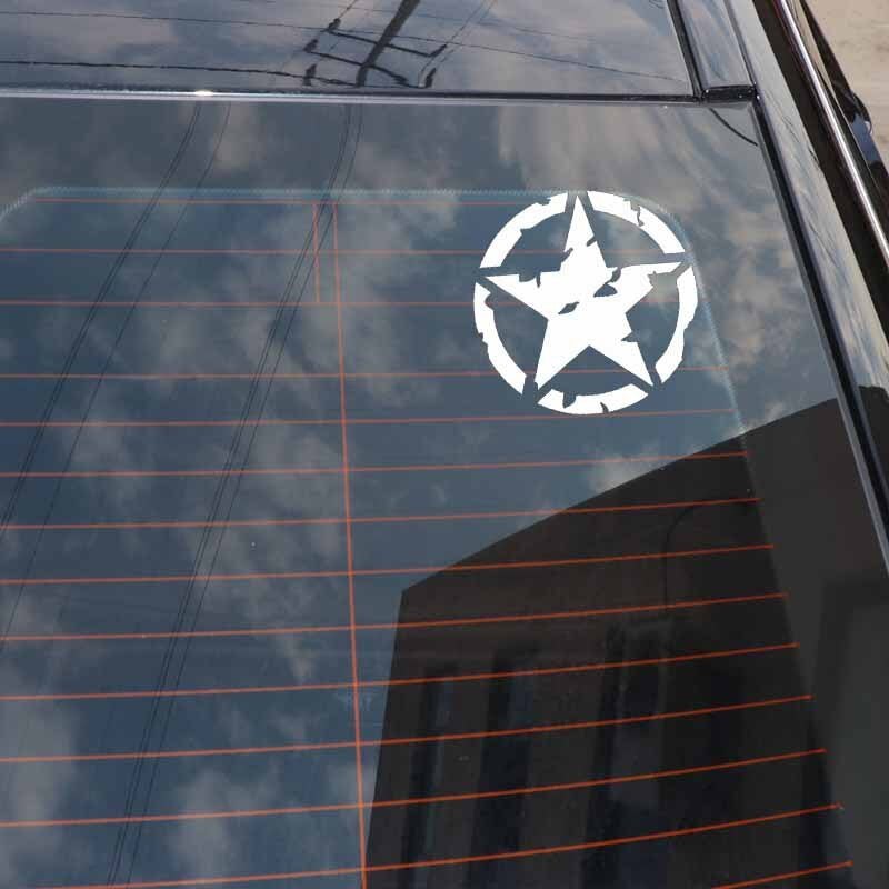 13.2CM*13.2CM STAR Car Sticker Personality Vinyl Decal Black/Silver C3-0684
