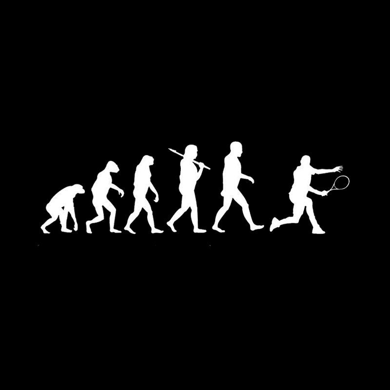18.6CM*5.6CM Interesting Evolution Tennis Vinyl Car Sticler Black/Silver S9-0424