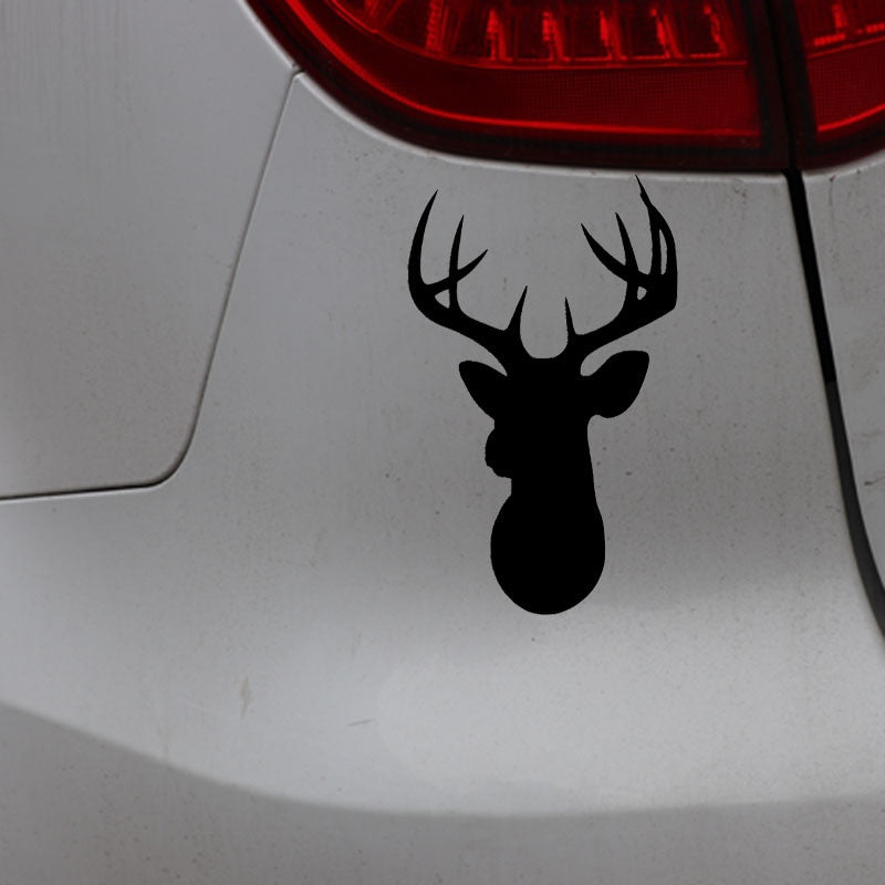 7.9CM*12.5CM Creative Head Of Christmas Deer Car Sticker Vinyl Decal Black/Silver C23-0069