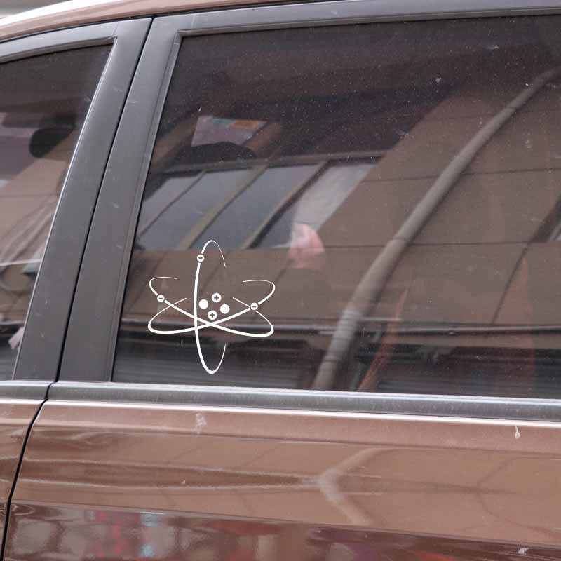 15CM*15.8CM Interesting Laboratory Microscope Vinly Decal Atom Science Car Sticker Decor Black/Silver C27-0292