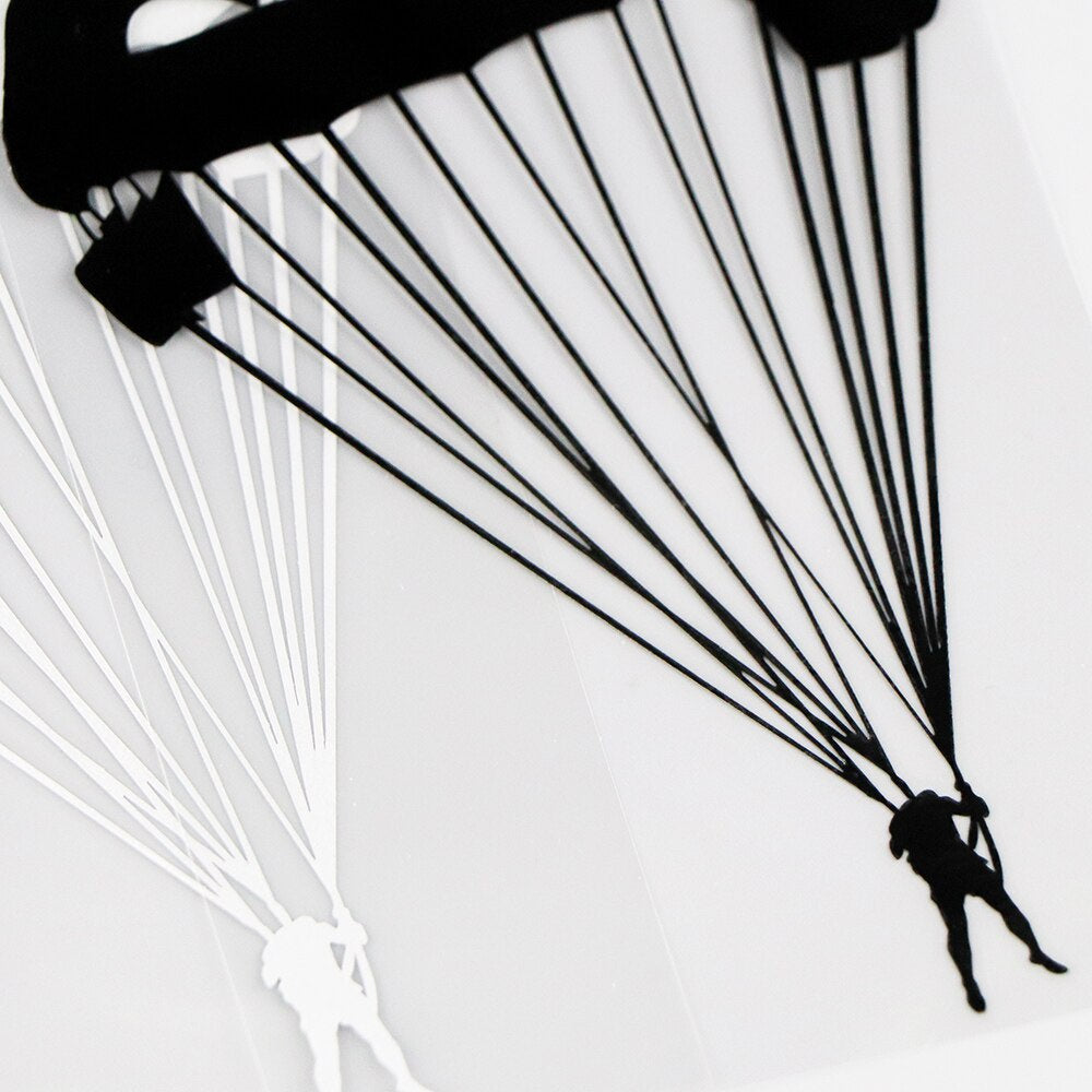 10.5×15.9CM Interesting Boy Extreme Parachute Sports Vinyl Car Sticker Decal Funny Decor Black / Silver 10A-0529