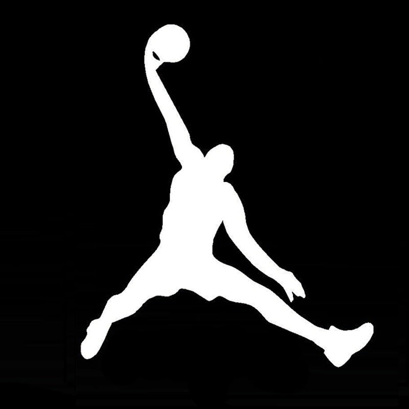 10.5CM*12.2CM Interesting Jump Up The Basketball Car Sticker Vinyl Black/Silver S9-0278