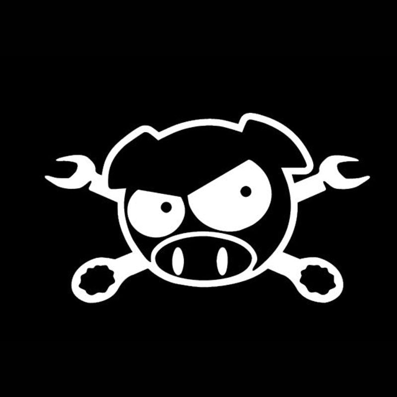 14.2X8.3CM FUNNY Rally Pig Wrenches Vinyl Car Sticker Decal Accessories Car-styling S6-2176