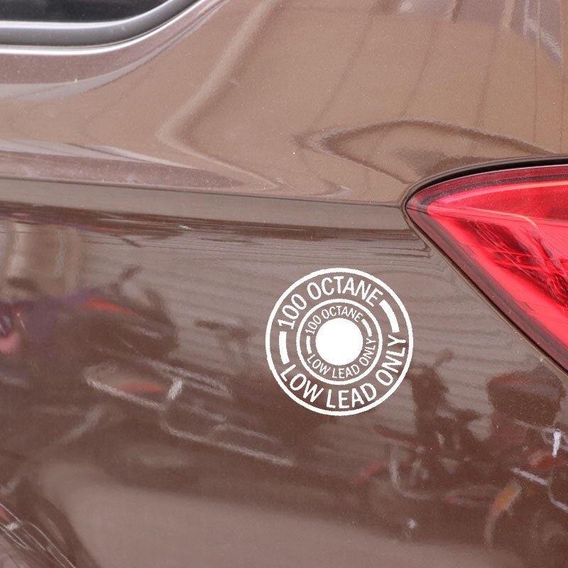 14.7CM*14.7CM 100 OCTANE LOW LEAD ONLY Vinyl Decal Car Sticker Fuel Black/Silver C3-0800