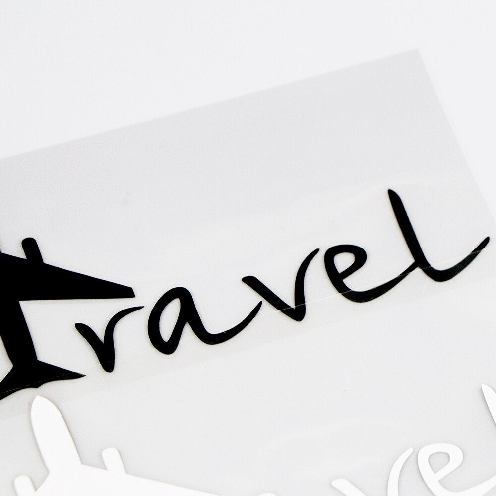 15.8×6.4CM Travel Aircraft High Quality Car Stickers Airplane Vinyl Decal Body Decoration Black / Silver 10A-0649