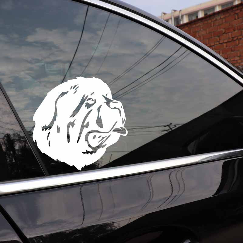 15.7X15.3CM Funny Newfoundland Dog Pet Animal Vinyl Decal Car Sticker Decor Black/Silver C24-1464