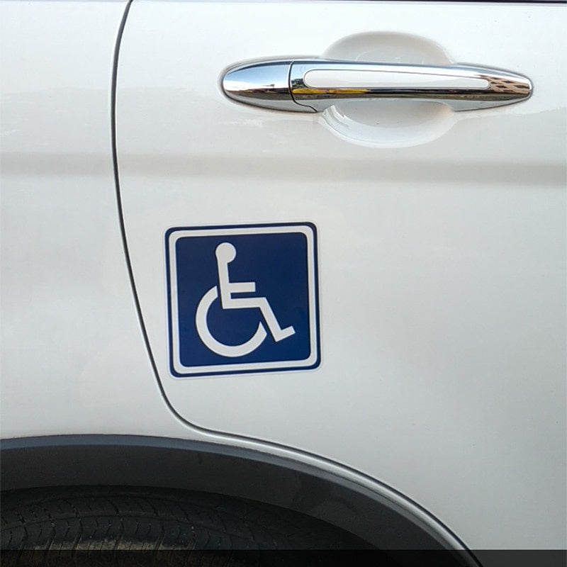 13CM*13CM Fashion Disabled Sign Disability Mobility Car Parking PVC Car Sticker Decal 11-00094
