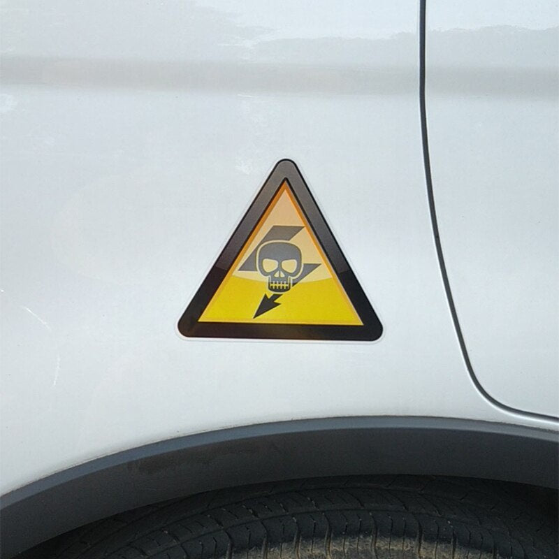 12.6*14.3CM Pay Attention To The Electric Attention Security Warning Car Stickers Accessories C30-0489