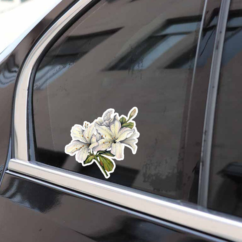 10.9*12.1CM Interesting Lily Flower Decor Car Stickers High Quality Bumper Car Window 11A0980
