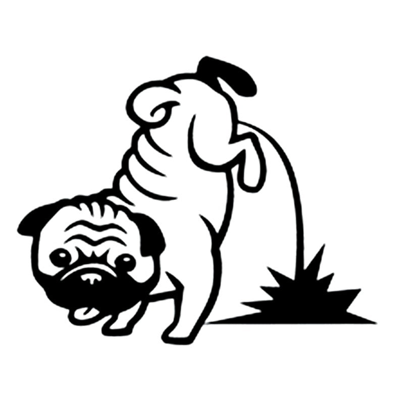 15cm*12.1cm Dog Car Sticker and Decal Vinyl Animal Stickers Laptop Car Styling Decoration 6 Colors