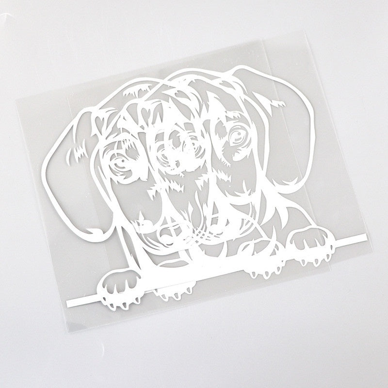 15.4cm*13.6cm Lovely Dachshunds Vinyl Animal Car Sticker Dog Car-Styling Waterproof Decals
