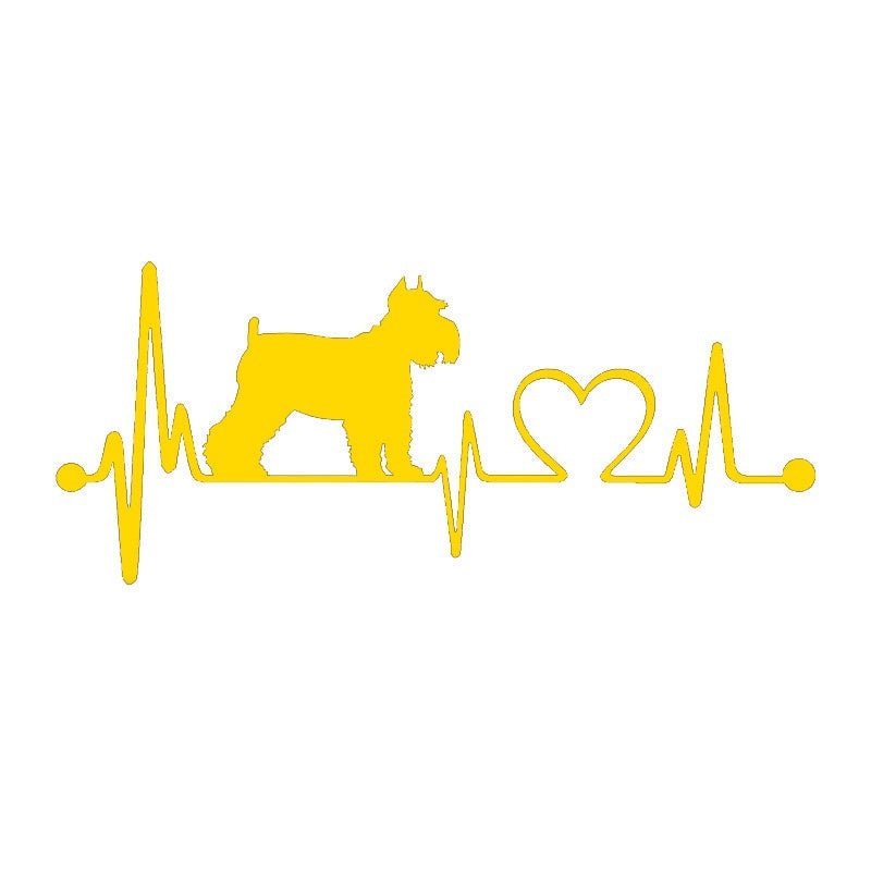 15.2cm*6.4cm 6 Colors Schnauzer Heartbeat Dog Car Stickers Waterproof Vinyl Decal Car Styling Bumper Decoration