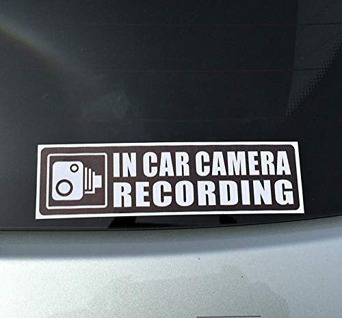 5.3"x1.35" 4X In Car Camera Recording - Vehicle Car Truck Video Dash Cam On Board Bumper Window Safety Security Caution Warning Adhesive Vinyl Decal Label Sticker