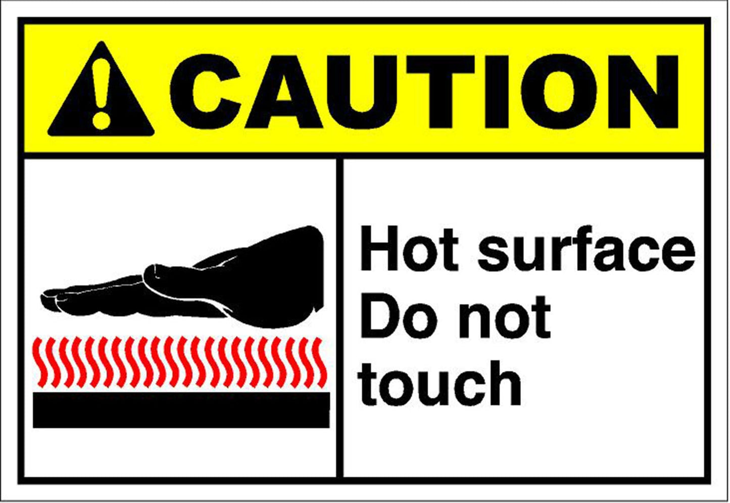 7*10cm Hot Surface Do Not Touch Caution Sticker Decal Car Sticker Warning Sticker Durable For Door Car Outside