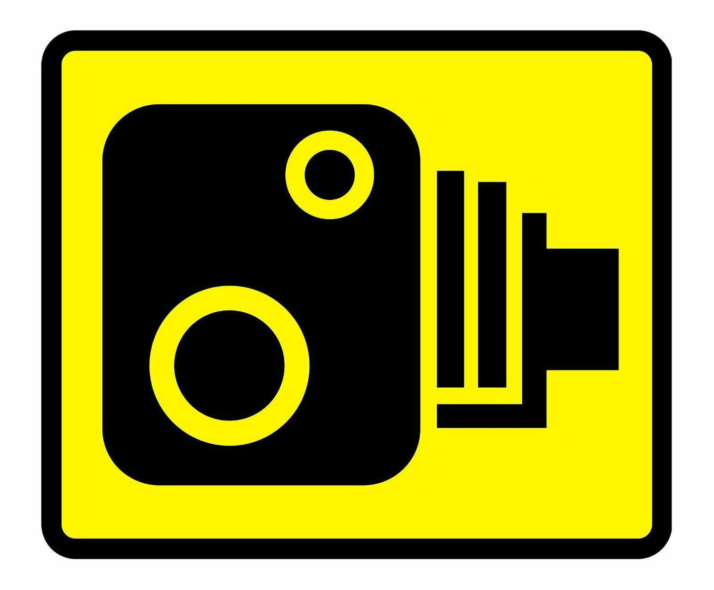 5cm*5cm 2pc Speed Camera Yellow Road Traffic Warning Sign Self Adhesive Sticker