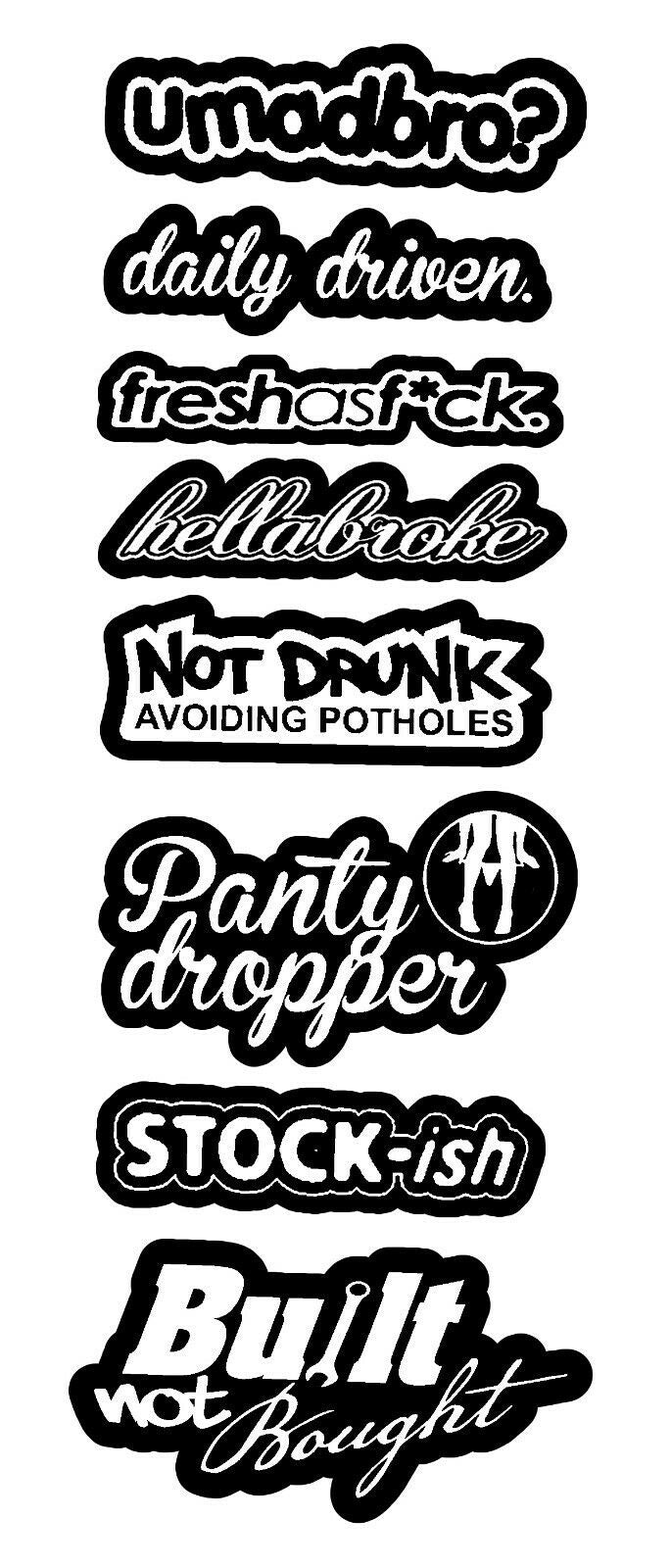 15cm for Each 8 Lot Pack of JDM Decals Stickers Low Drift Vinyl Car Sticker And Decal