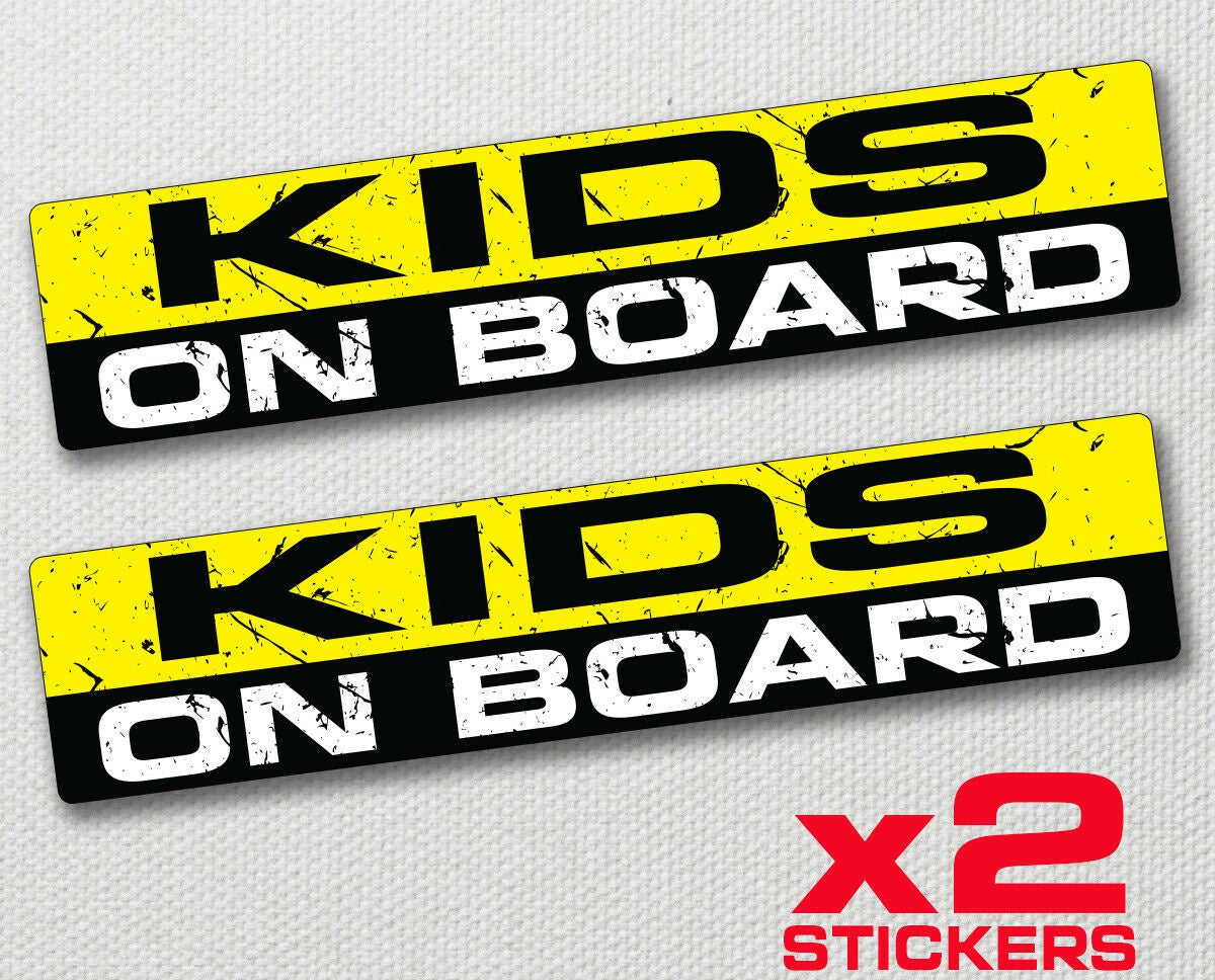 15cm x 3cm KIDS ON BOARD funny sticker decal child safety bumper window warning sign JDM