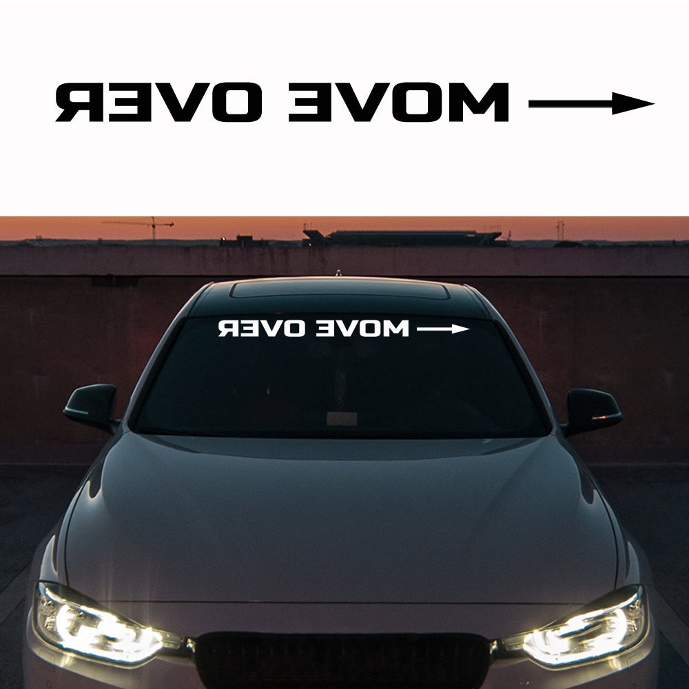 800mm x 57mm Move Over Reverse Arrow Windshield Sticker Decal Vinyl Windscreen