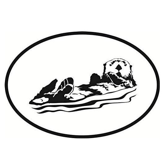 SEA Otter Oval Car Sticker And Decal for Windows, Cars, SUV, Trucks