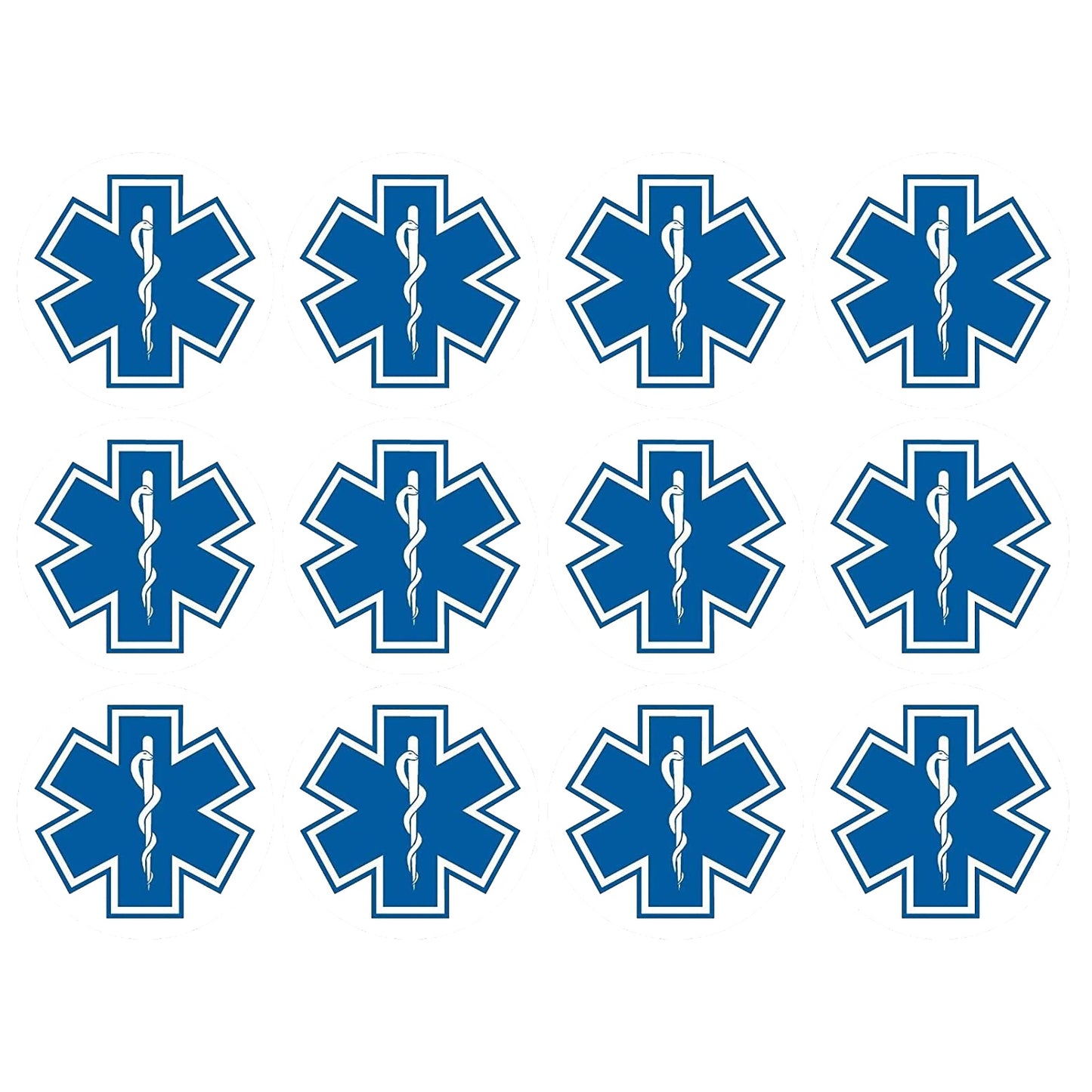 Star of Life EMS Emergency Response Car Sticker And Decal for Windows, Cars, SUV, Trucks 12Pcs