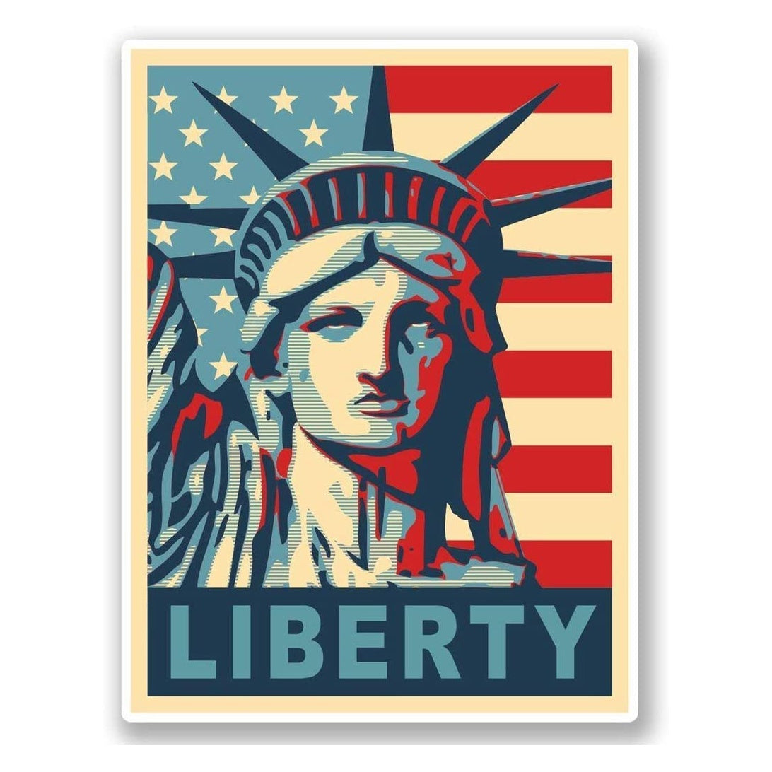 Statue of Liberty USA Flag Funny Vinyl Decal Sticker for Car, Truck, Window, Bumper
