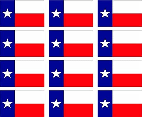 Texas State Flag Decal TX Texan Lone Star Funny Vinyl Decal Sticker for Car, Truck, Window, Bumper 12Pcs