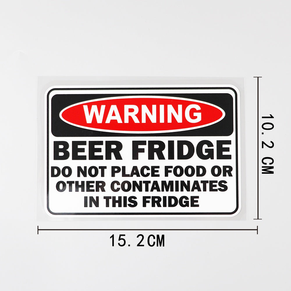 Warning Beer Fridge Contaminates Food Funny Vinyl Decal Sticker for Car, Truck, Window, Bumper 2Pcs