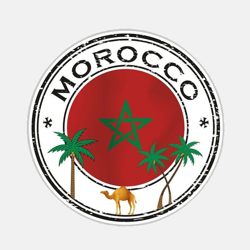 Fashion 13.3CM*13.3CM Creative Car Sticker Body Morocco Flag Motorcycle Decal 6-2713