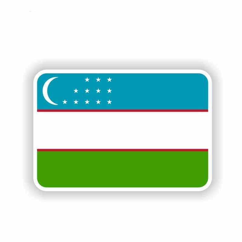 12.7CM*8.4CM Car Sticker Uzbekistan Flag Motorcycle Window Creative Decal 6-1833