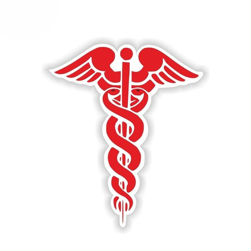 10.4CM*12.6CM Funny Red CADUCEUS Car Sticker Motorcycle Helmet Decal 6-1924