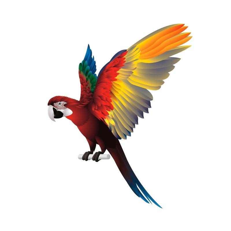 12.4CM*16CM Parrot Bird Spread Wings Car Sticker Creative Funny Decal 12-0549