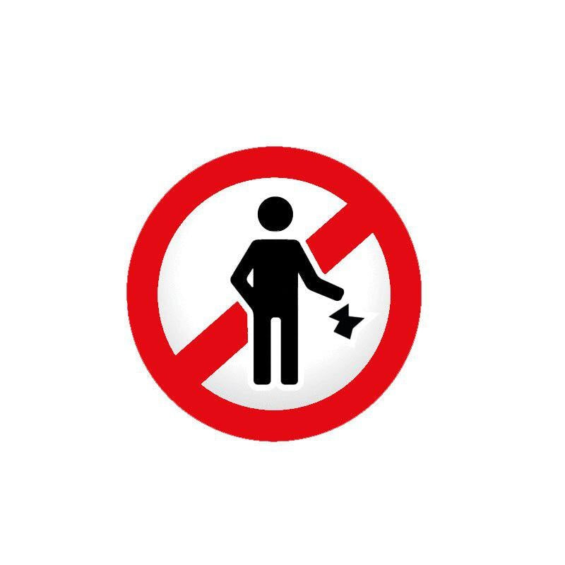 10.3CM*10.3CM Warning Car Sticker Ban Stop Sign No Rubbish Decal 12-1444
