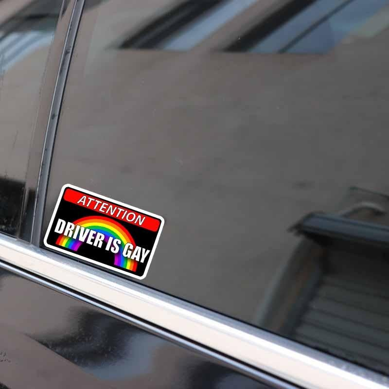 2X 11.4CM*6.7CM Creative Car Driver Is Gay Decal Stickers 12-0304