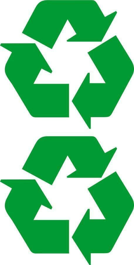 Set of 2x Sticker Recycle Environment Car Door Trash Decal Self Adhesive