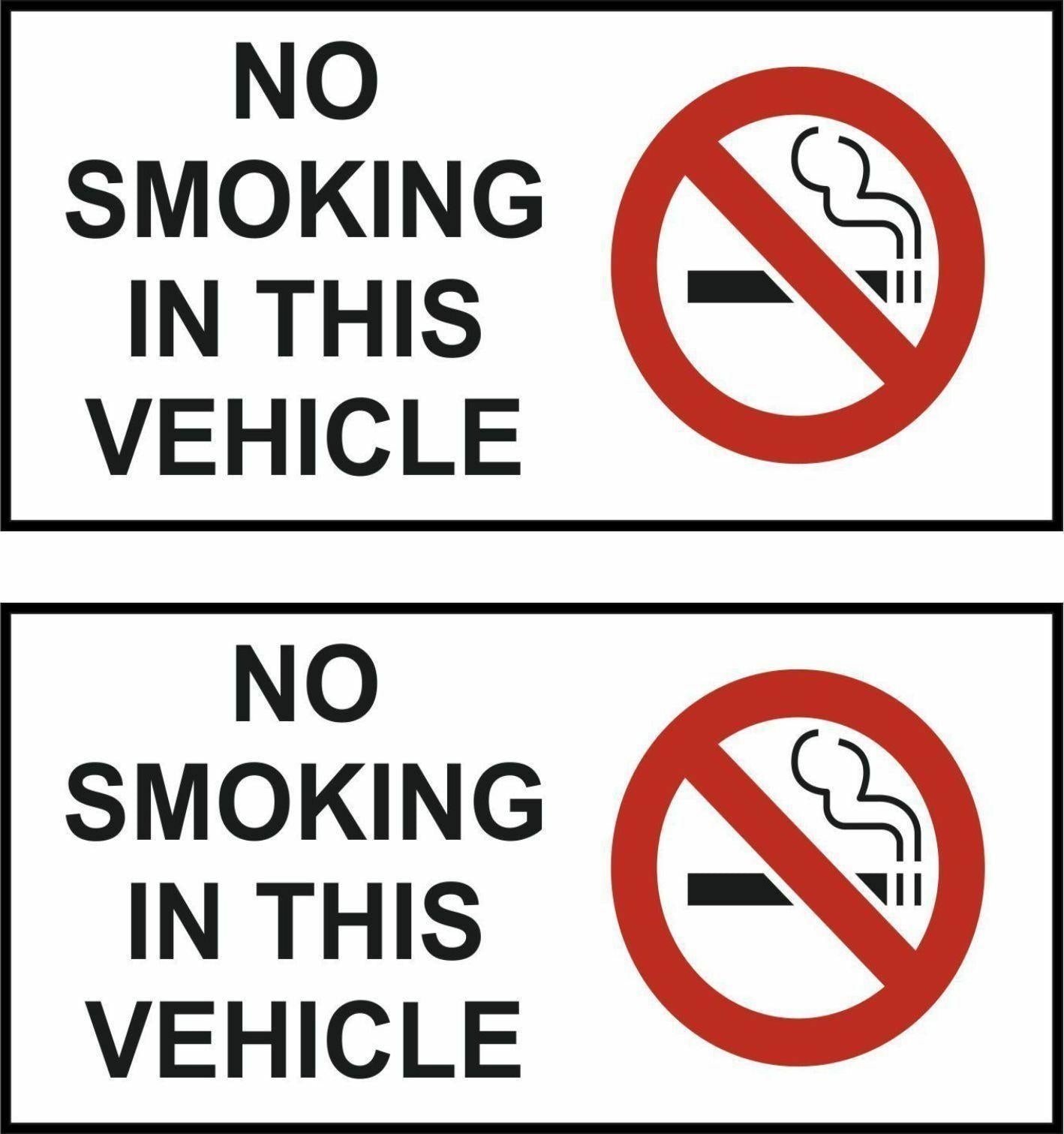 Set of 2 Sticker No Smoking Vehicle Car Taxi Door Decal Self Adhesive