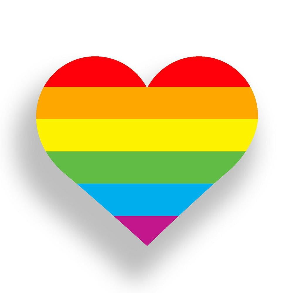 Gay Pride Rainbow Flag Heart Vinyl Sticker Decal for Car Truck Window Bumper