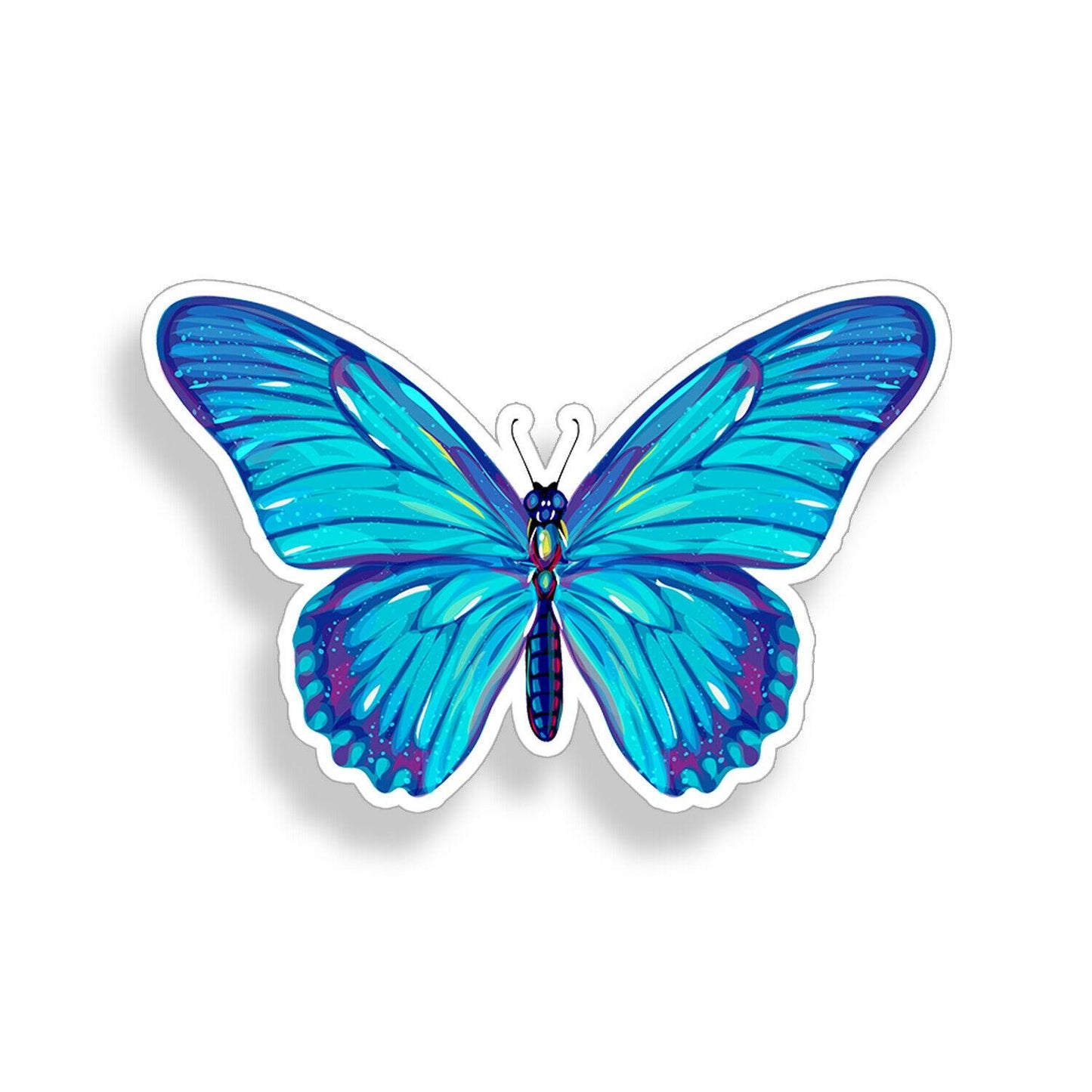 Blue Butterfly Funny Vinyl Sticker Decal for Car Truck Window Bumper