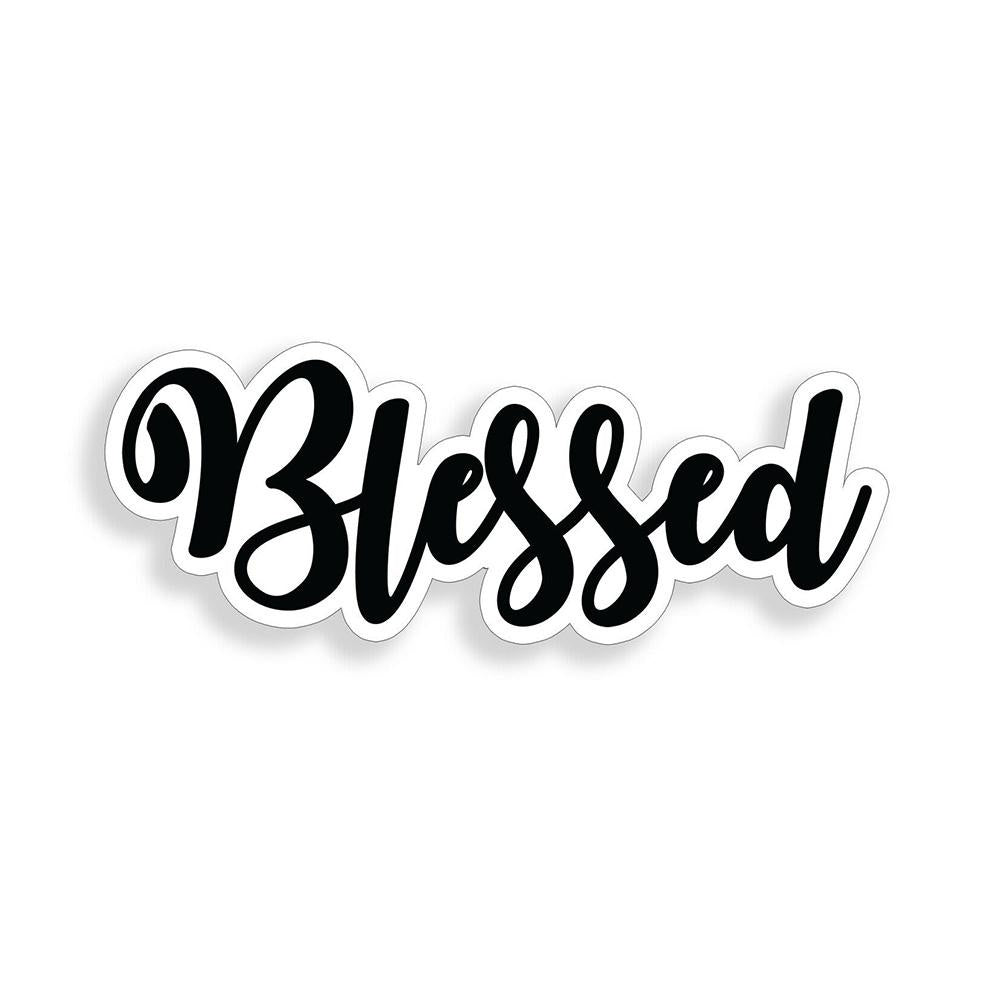 Blessed Sticker Jesus Christian Vinyl Sticker Decal for Car Truck Window Bumper Black