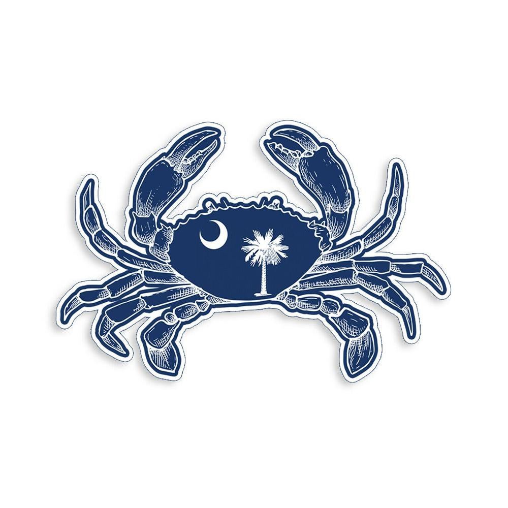 South Carolina Crab SC Flag Funny Vinyl Sticker Decal for Car Truck Window Bumper