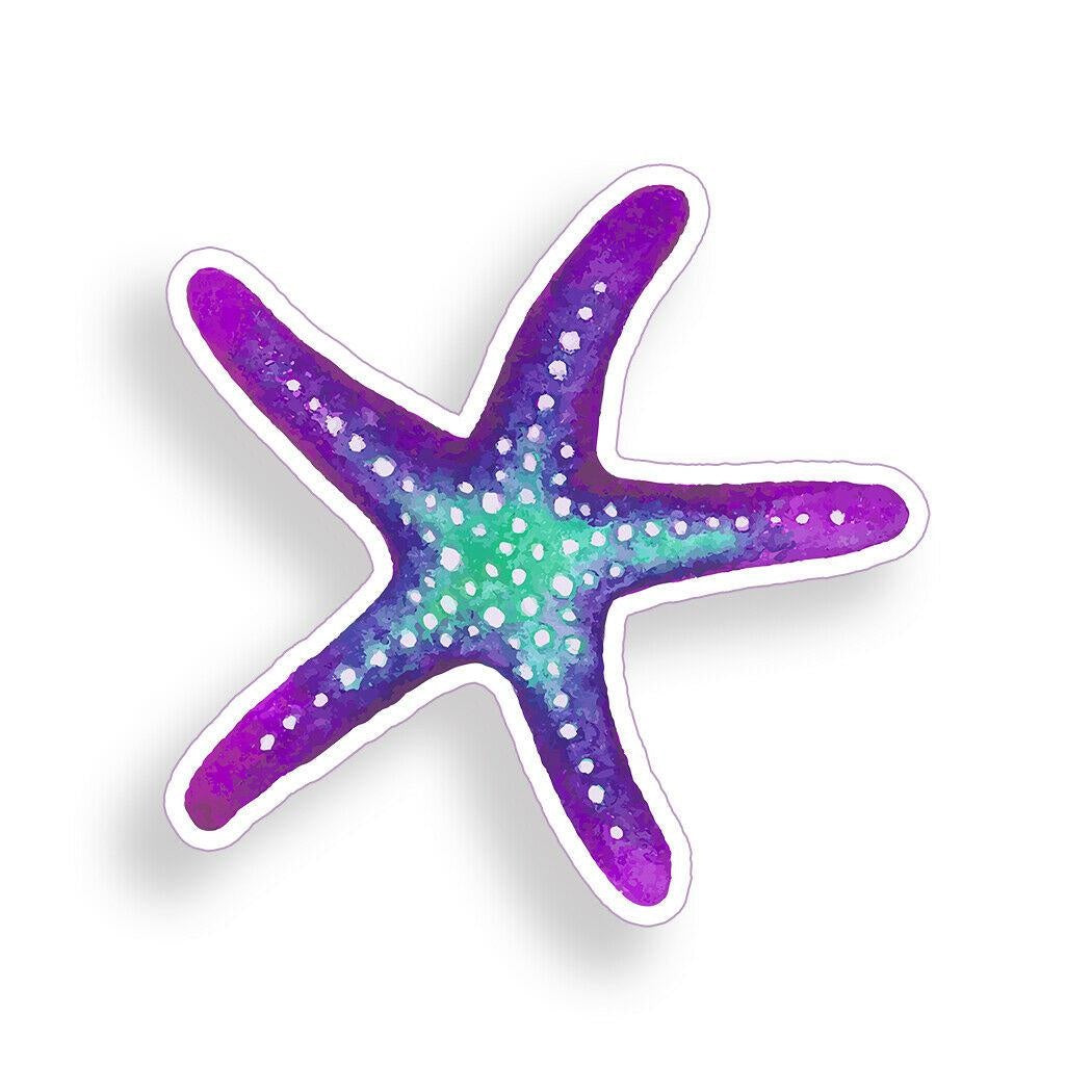 Purple Blue Starfish Funny Vinyl Sticker Decal for Car Truck Window Bumper