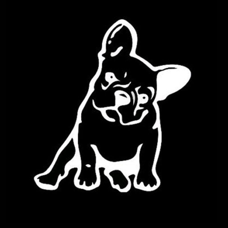 11.5*12.7CM FRENCH BULLDOG Dog Vinyl Decal Window Decoration Lovely Animal Car Sticker Black/Silver C6-1349
