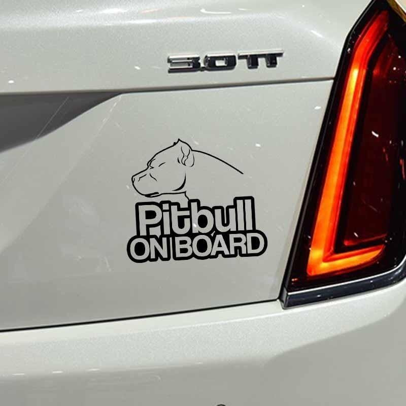 16CM*13.9CM Pitbull On Board Dog Vinyl Funny Waterproof Car Sticker Black/Silver C2-3214