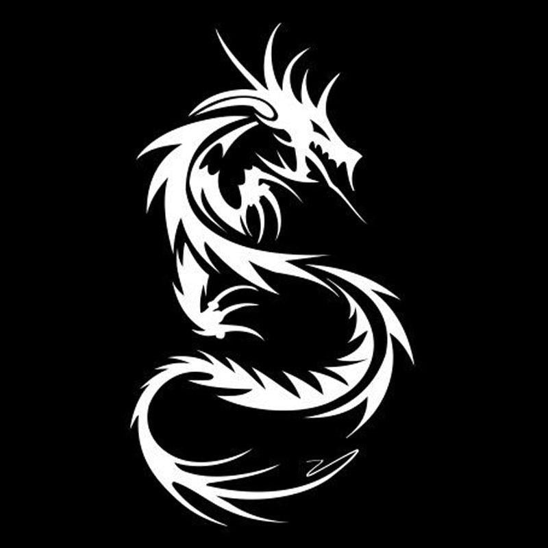 9*15.6CM Chinese Dragon Classic Vinyl Car Body Stickers Custom Car Styling Decals Black/Silver C9-0818