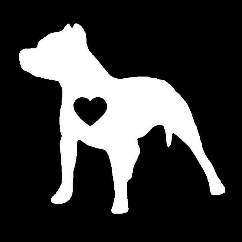 12.9*11.9CM I love My Pitbull Cute Cartoon Vinyl Decals Fashion Window Decoration Car Sticker Black/Silver C6-1737