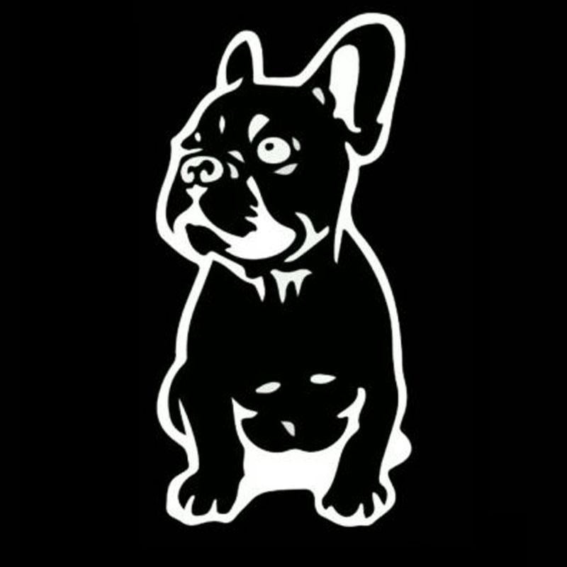 7.5*15.2CM FRENCH BULLDOG Dog Pet Breed Vinyl Decal Funny Animal Car Sticker Black/Silver C6-1350