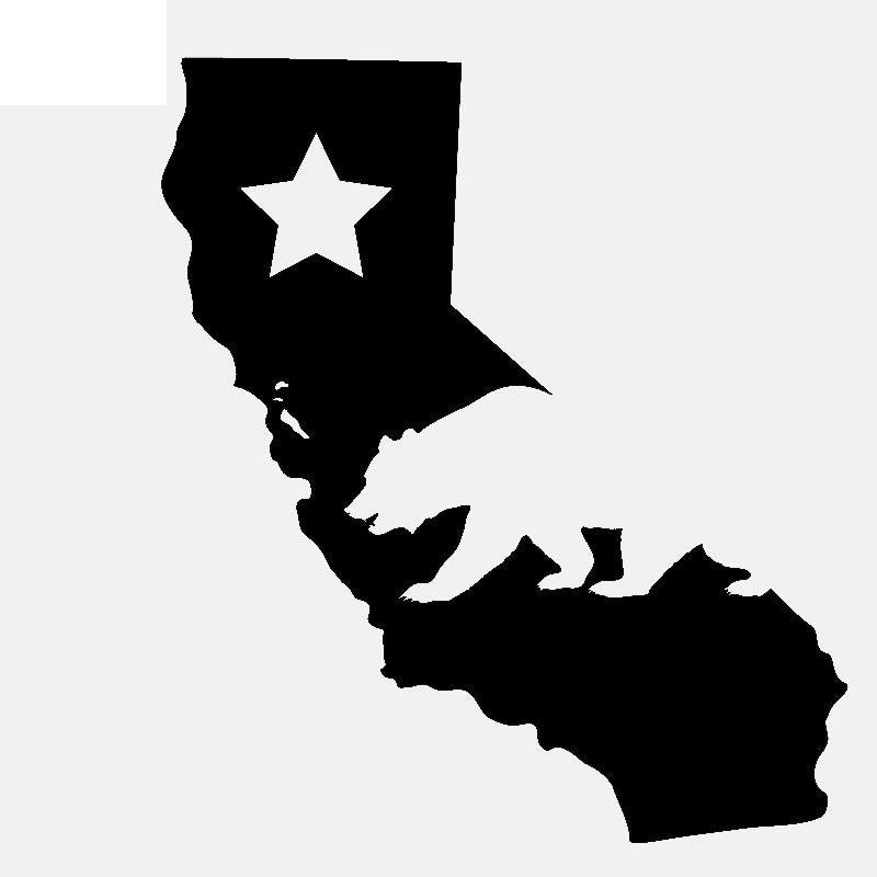 12.2CM*13.9CM A California Bear With Star Vinyl Decal Car Sticker Black/Silver C3-0701