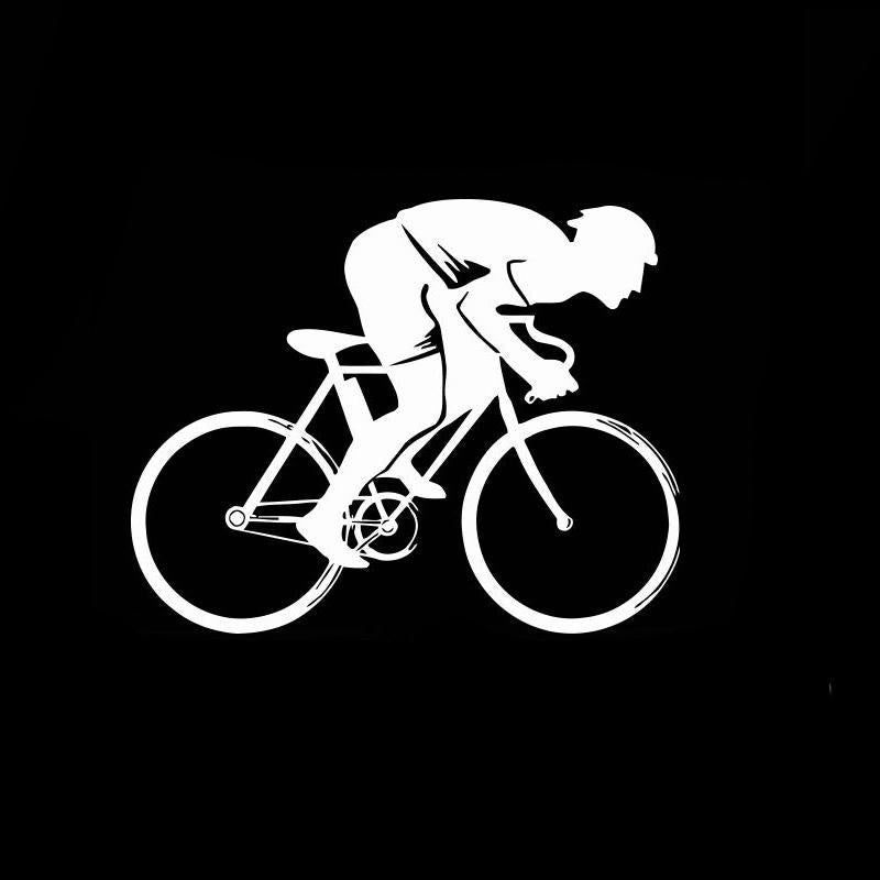 14.7CM*11.6CM Fashion Sport Boy Cycling Decor Decal Car Sticker Black/Silver Vinyl S9-0237