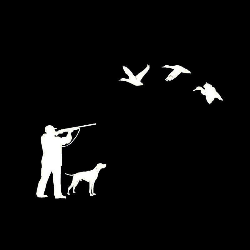20cm*14.4cm Duck Hunting Hunter Rifle Originality Vinyl Decal Car Sticker Black Silver S6-2718