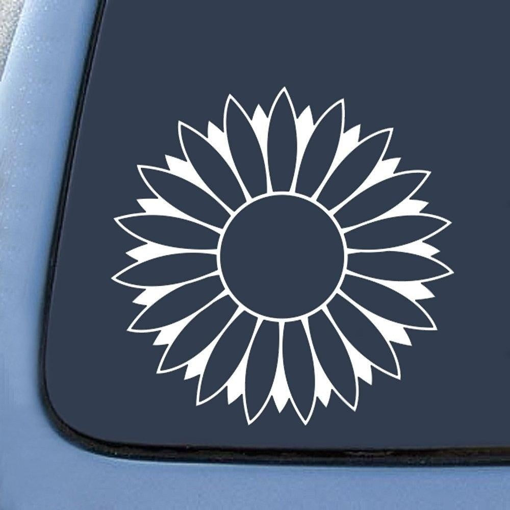 High-quality Flower Sunflower White Sticker Decal Notebook Car Laptop