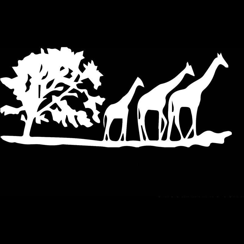 Hot 1PCS 15.5CM*6.7CM Vinyl Decal Sticker Cute Giraffes Animal Car Truck JDM Fun Car Stickers Car Styling